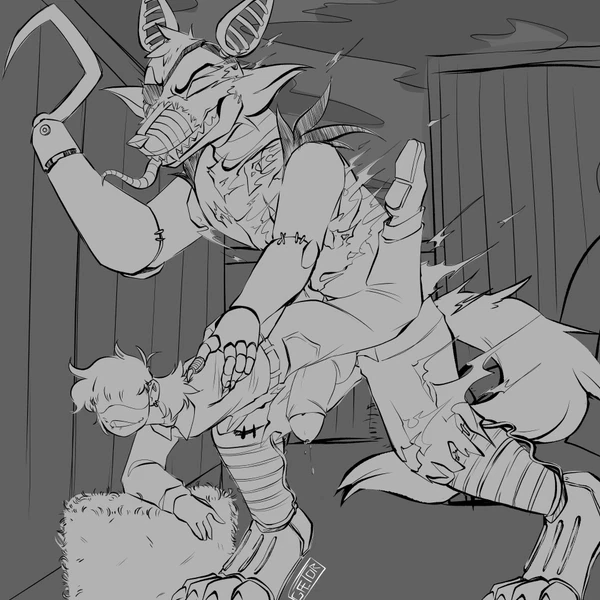 foxy (fnaf), grim foxy (fnaf) (five nights at freddy's, scottgames) created by albinogaetor