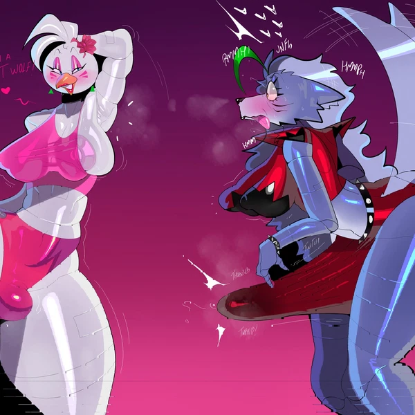 glamrock chica, roxanne wolf (five nights at freddy's, five nights at freddy's: security breach) created by tayronnebr