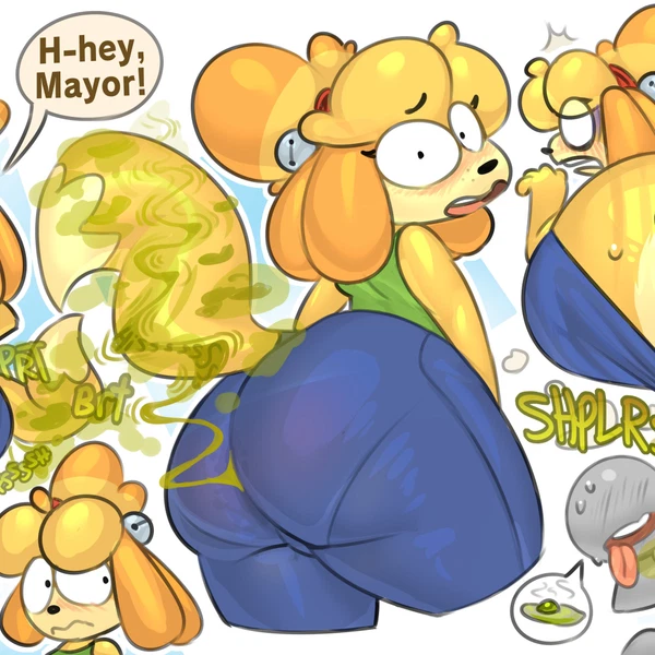 isabelle (animal crossing) (animal crossing, nintendo) created by iamapoliceman