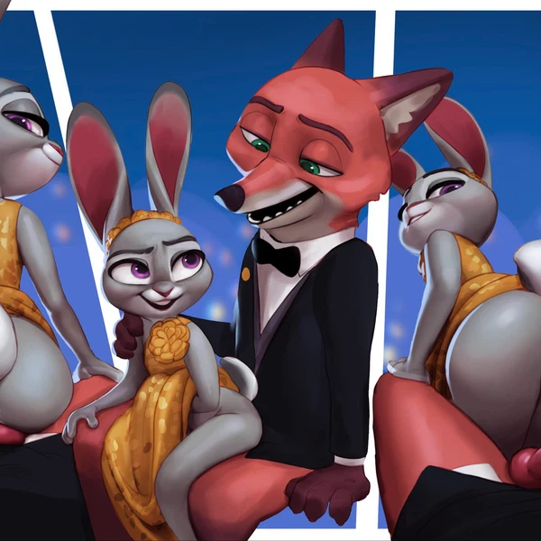 judy hopps, nick wilde (disney, zootopia) created by qupostuv35