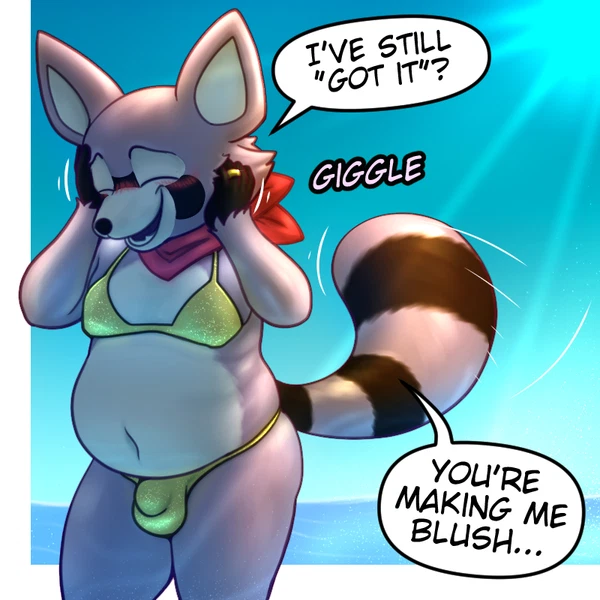 rambley raccoon (golden week, indigo park) created by trashbadger