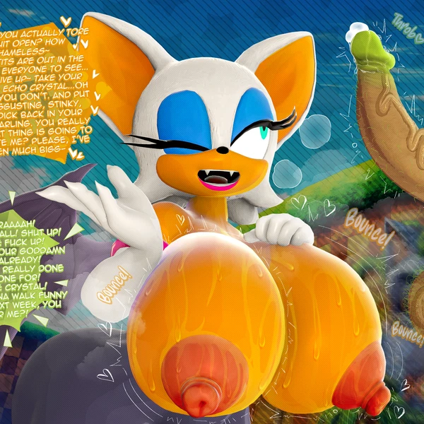 rouge the bat, surge the tenrec (idw publishing, sega) created by highv0ltage