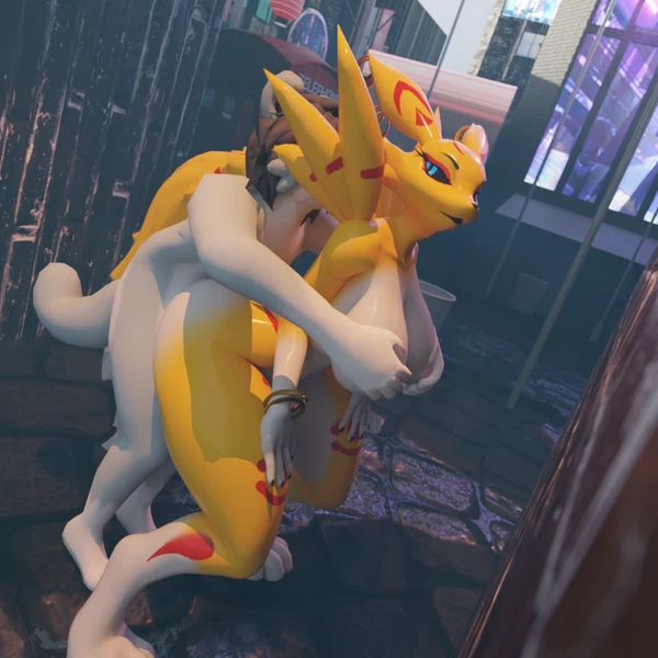 alegnamon (alegnamonoriginal) (bandai namco, digimon) created by warmcube3d