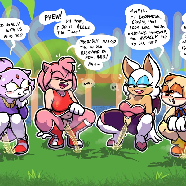 amy rose, blaze the cat, cream the rabbit (sega, sonic the hedgehog (series)) created by theenfman, thepnfman