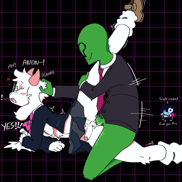 anon, kris dreemurr, ralsei (deltarune, undertale (series))