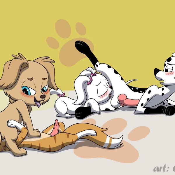 Austin Goldenpup, Davis (Darkelement), Neo Brookpaw (Hasbro, Littlest Pet Shop) Created By Caluriri
