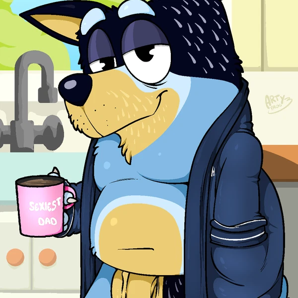 bandit heeler (bluey (series)) created by arty the frog