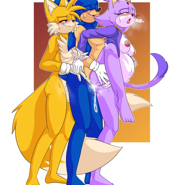 blaze the cat, miles prower, sonic the hedgehog (sega, sonic the hedgehog (series)) created by vellvetfoxie