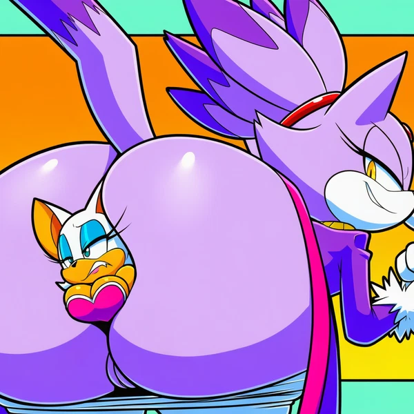 blaze the cat, rouge the bat (sega, sonic the hedgehog (series)) created by boxen549