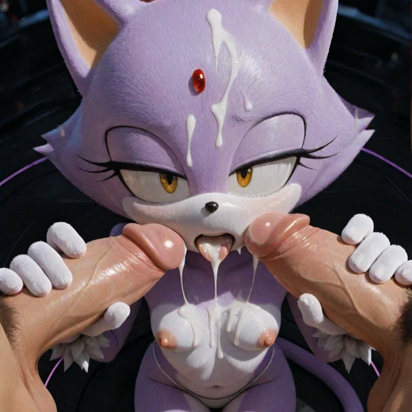 blaze the cat (sega, sonic the hedgehog (series)) created by l4zy