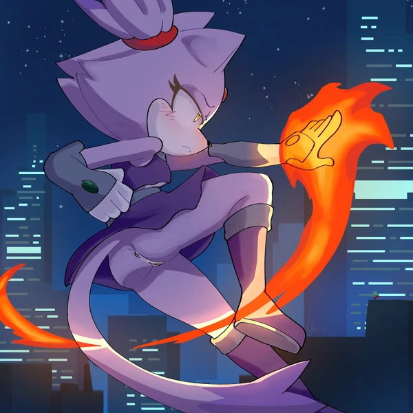 blaze the cat, starfire (teen titans) (dc comics, sega) created by flaresg art