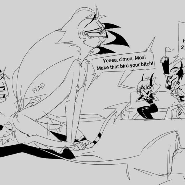 blitzo (helluva boss), millie (helluva boss), moxxie (helluva boss) (hellaverse, helluva boss) created by keno9988
