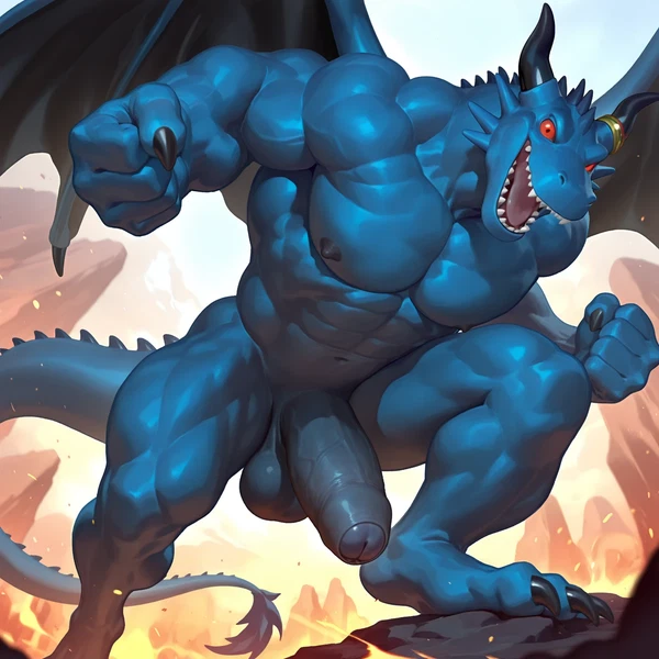 blue dragon (character) (mythology) created by brunnobianco