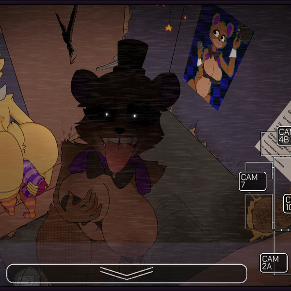 chica (fnaf), freddy (fnaf) (five nights at freddy's, scottgames) created by glazed (artist)