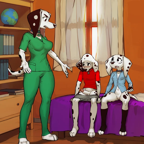 delilah (101 dalmatians), dolly (101 dalmatians), dylan (101 dalmatians) (101 dalmatian street, 101 dalmatians) created by diacordst