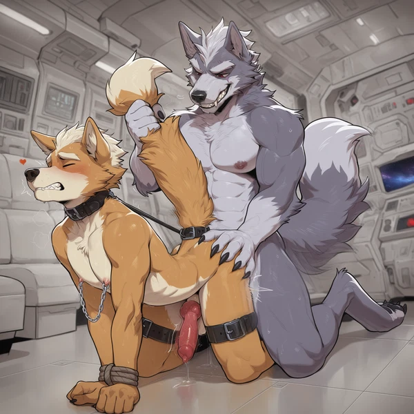 fox mccloud, wolf o'donnell (nintendo, star fox) created by unknown director