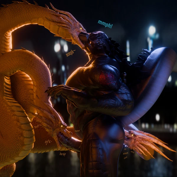 godzilla, king ghidorah (godzilla (series), toho) created by potatotime