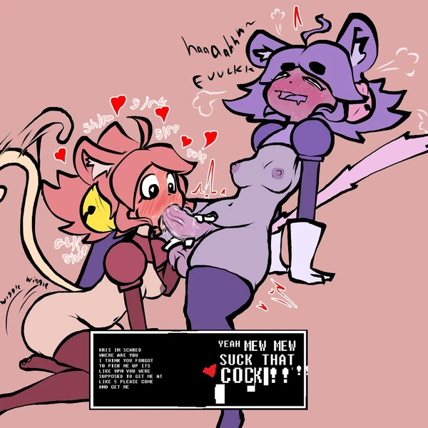 irritable ghost (deltarune), mad mew mew, mew mew (undertale) (deltarune, undertale (series)) created by steadmondslick