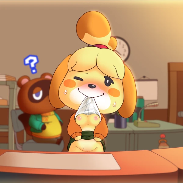 isabelle (animal crossing), tom nook (animal crossing) (animal crossing, nintendo) created by notama