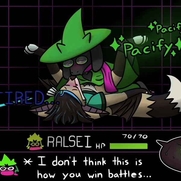 kiba (crescentwolf), ralsei (deltarune, undertale (series)) created by metal fox117