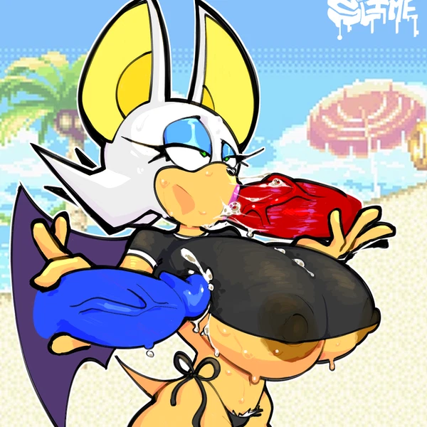 Knuckles The Echidna, Rouge The Bat, Sonic The Hedgehog (Sega, Sonic The Hedgehog (Series)) Created By Glitchslime