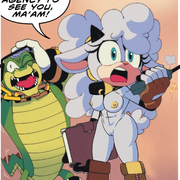 lanolin the sheep (sonic), vector the crocodile (idw publishing, sega) created by third-party edit
