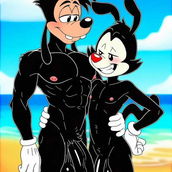 max goof, yakko warner (animaniacs, disney) created by boxen549