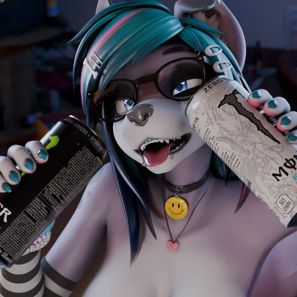 monster energy, raven wolf created by k000ht