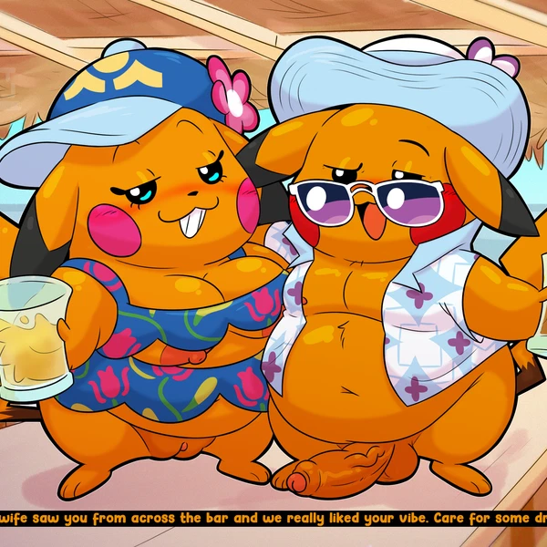 mr. windychu, ms. wavychu (nintendo, pokemon) created by leothelionel