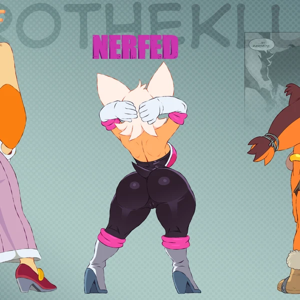 rouge the bat, sticks the jungle badger, vanilla the rabbit (sega, sonic boom) created by kerotheklutz