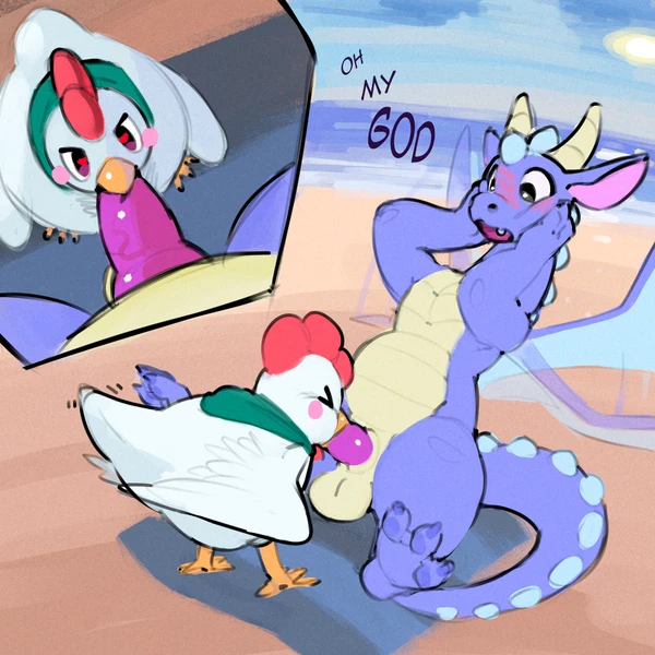 Steam Sale Chicken, Steam Sale Dragon (European Mythology, Mythology) Created By Blazydragon