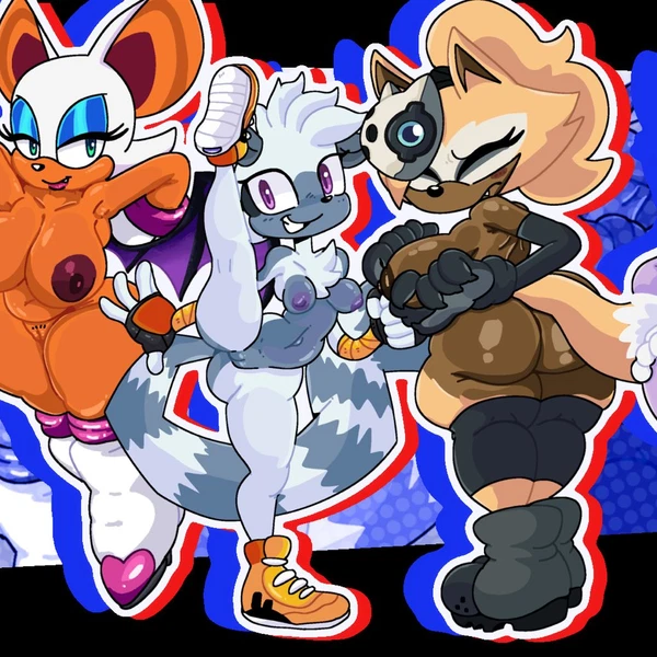 Amy Rose, Blaze The Cat, Rouge The Bat (Idw Publishing, Sega) Created By Mschaox6