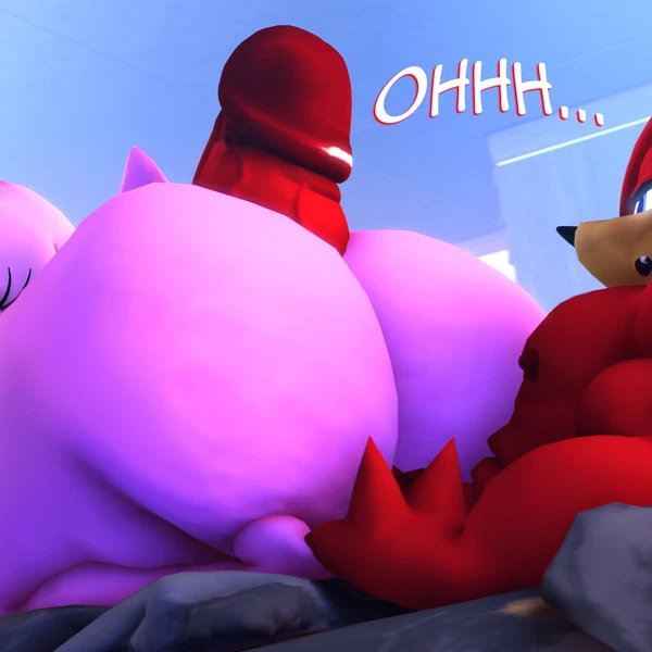 Amy Rose, Knuckles The Echidna (Sega, Sonic The Hedgehog (Series)) Created By Rocketspuff