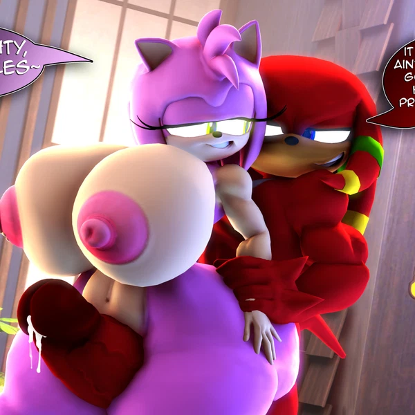 Amy Rose, Knuckles The Echidna (Sega, Sonic The Hedgehog (Series)) Created By Rocketspuff