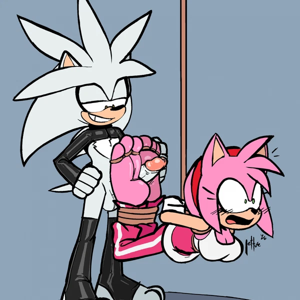 Amy Rose, Silver The Hedgehog (Sega, Sonic The Hedgehog (Series)) Created By Lettuce (Artist)