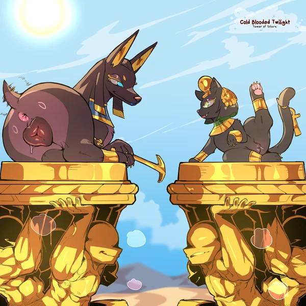 Anubis, Bast (Egyptian Mythology, Middle Eastern Mythology) Created By Cold-Blooded-Twilight