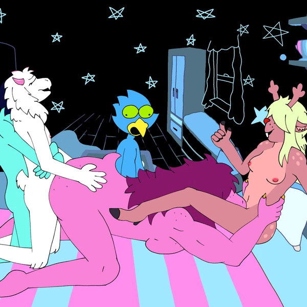 Berdly, Kris Dreemurr, Noelle Holiday (Deltarune, Undertale (Series)) Created By Broto Faggins