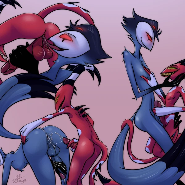 Blitzo (Helluva Boss), Stolas (Helluva Boss) (Hellaverse, Helluva Boss) Created By Kojot