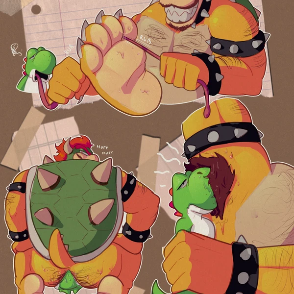 Bowser, Yoshi (Character) (Bowser Day, Mario Bros) Created By Smellybear