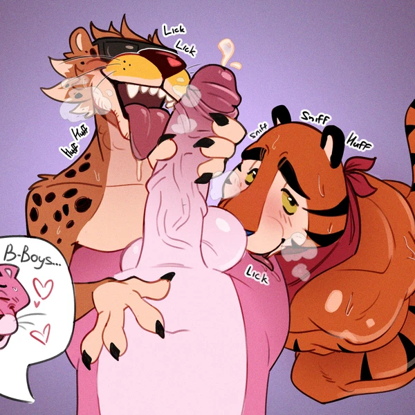 Chester Cheetah, Pink Panther, Tony The Tiger (Cheetos, Frosted Flakes) Created By Eirikbat