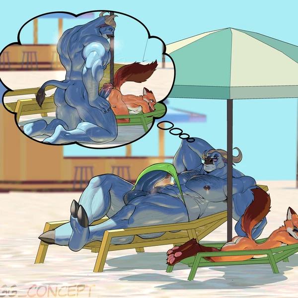 Chief Bogo, Nick Wilde (Disney, Zootopia) Created By Egg Concept