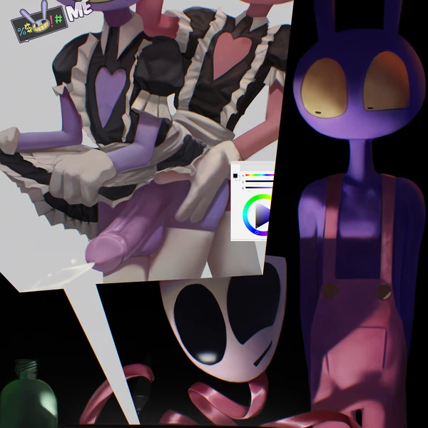 Evil Jax (Tadc), Gangle (Tadc), Jax (Tadc) (Glitch Productions, The Amazing Digital Circus) Created By Solomonbnuy