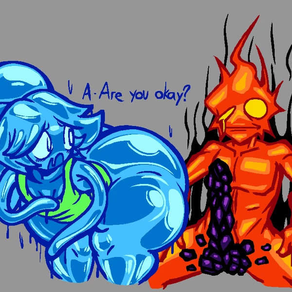 Fireboy (Fireboy And Watergirl), Watergirl (Fireboy And Watergirl) (Fireboy And Watergirl) Created By Nanodude78