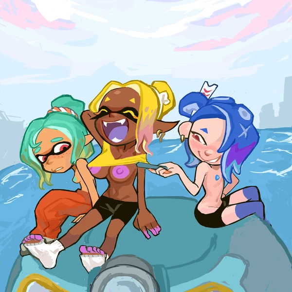 Frye (Splatoon), Mechanic (Splatoon Raiders), Shiver (Splatoon) (Nintendo, Splatoon) Created By Poivre Moulu