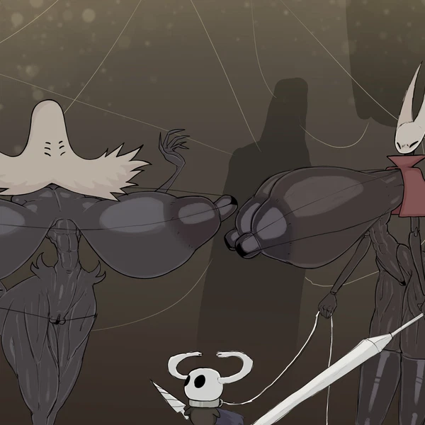 Hornet (Hollow Knight), The Knight (Hollow Knight), Widow (Hollow Knight: Silksong) (Hollow Knight: Silksong, Hollow Knight (Franchise)) Created By Shrumblegumble