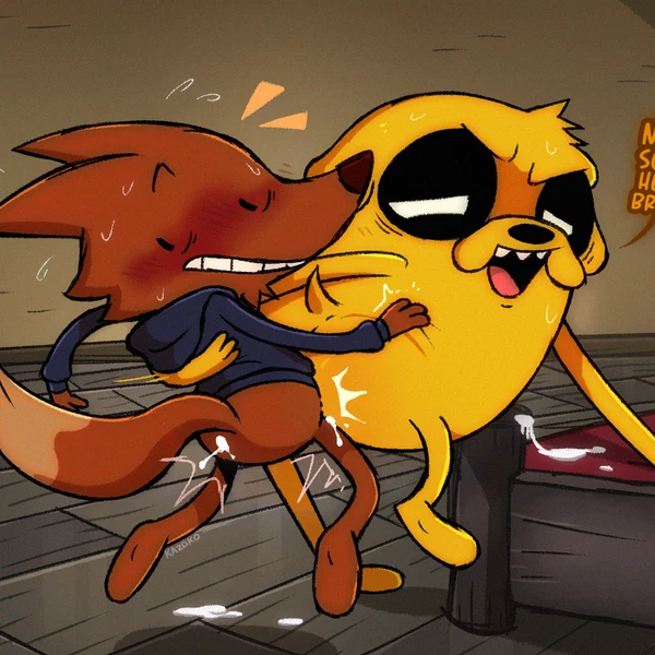 Jake The Dog, Mr. Fox (Adventure Time) (Adventure Time, Cartoon Network) Created By Kazoko (Artist)