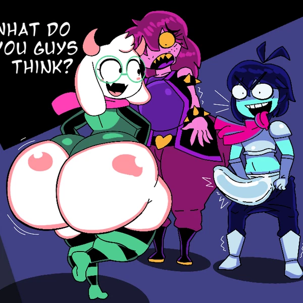 Kris Dreemurr, Ralsei, Susie (Deltarune) (Deltarune, Undertale (Series)) Created By Furu Flami