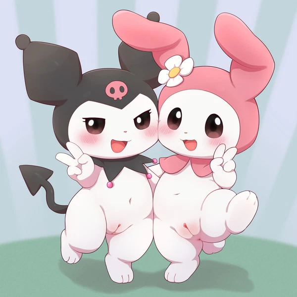 Kuromi, My Melody (Onegai My Melody, Sanrio) Created By Zwishi