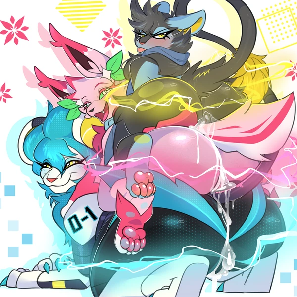 Levina (Royalchomper), Zip (Luxio) (Nintendo, Pokemon) Created By Slizzter
