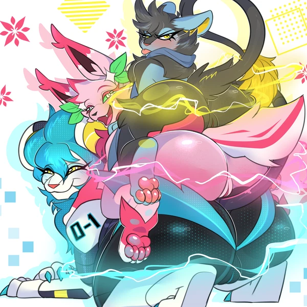 Levina (Royalchomper), Zip (Luxio) (Nintendo, Pokemon) Created By Slizzter